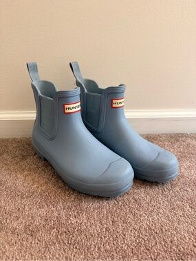 Hunter Powder Blue Chelsea Rain Boots